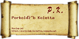 Porkoláb Koletta névjegykártya